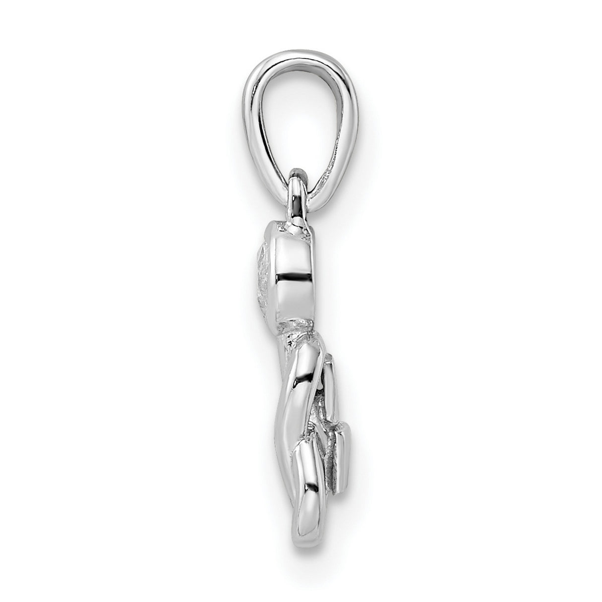 White Topaz Infinity Birthstone Charm Pendant in Real 925 Sterling Silver