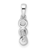 White Topaz Infinity Birthstone Charm Pendant in Real 925 Sterling Silver