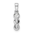 White Topaz Infinity Birthstone Charm Pendant in Real 925 Sterling Silver