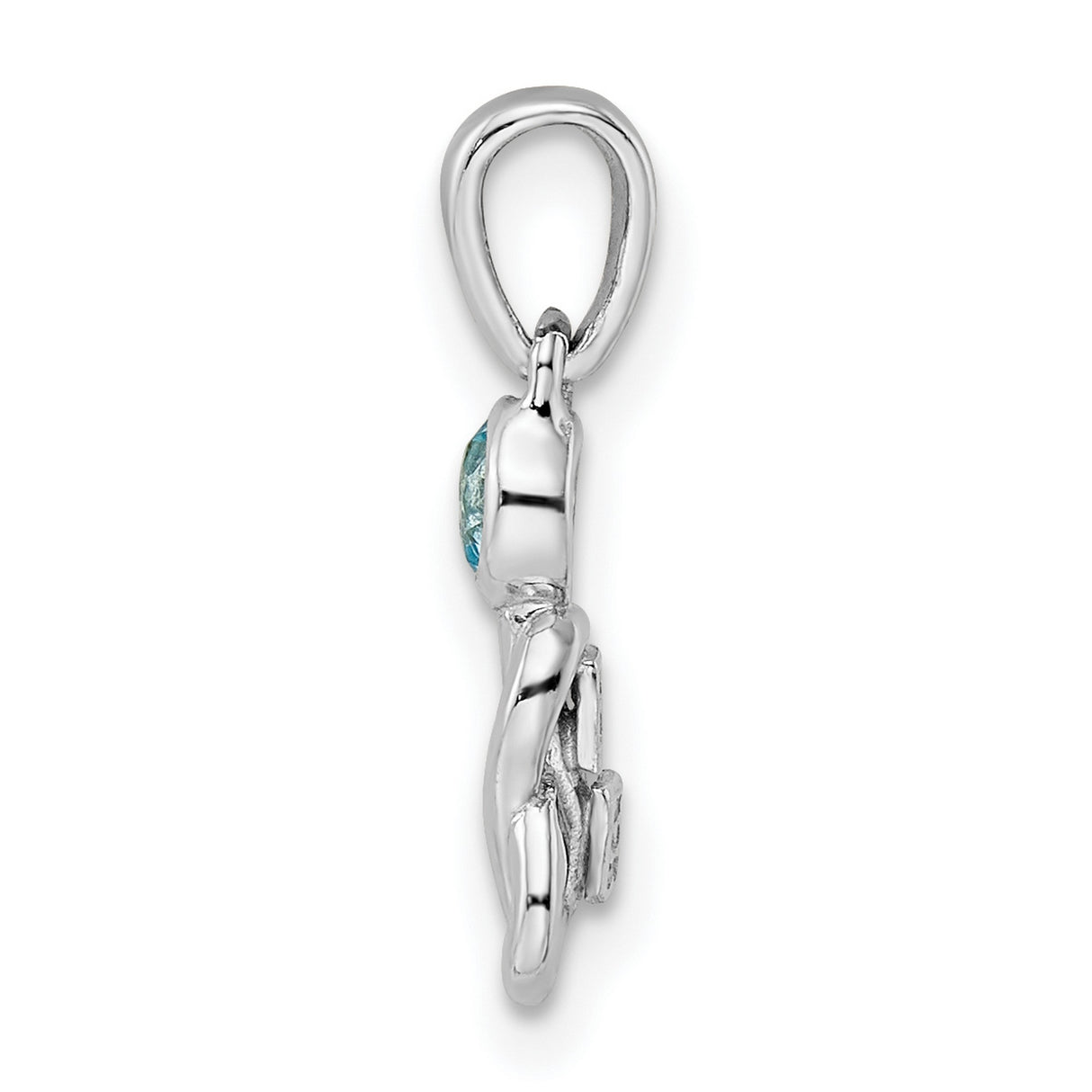 Sterling Silver Infinity Pendant with Swiss Blue Topaz, Twisted Eternity Symbol Design for Women