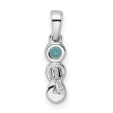 Sterling Silver Infinity Pendant with Swiss Blue Topaz, Twisted Eternity Symbol Design for Women