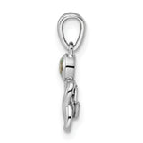 Sterling Silver Infinity Pendant with Aquamarine and Twisting Knot Design