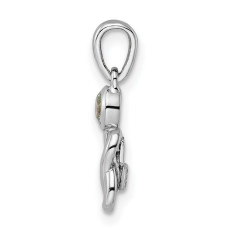 Sterling Silver Infinity Pendant with Aquamarine and Twisting Knot Design