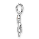 Polished Citrine Infinity Birthstone Charm Pendant in Real 925 Sterling Silver