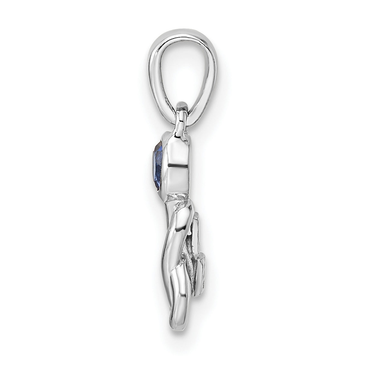 Created Sapphire Infinity Birthstone Charm Pendant in Real 925 Sterling Silver