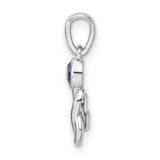 Created Sapphire Infinity Birthstone Charm Pendant in Real 925 Sterling Silver
