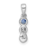Created Sapphire Infinity Birthstone Charm Pendant in Real 925 Sterling Silver