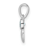 Sterling Silver Heart Pendant with Sky Blue Topaz, Polished Minimalist Jewelry for Women