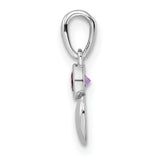 Sterling Silver Heart Pendant with Amethyst Gemstone, Romantic and Minimalist Design