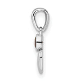Sterling Silver Heart Pendant with Garnet Accent, Romantic Love Jewelry for Women