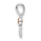 Sterling Silver Heart Pendant with Citrine Gemstone, Romantic Keepsake Jewelry for Women
