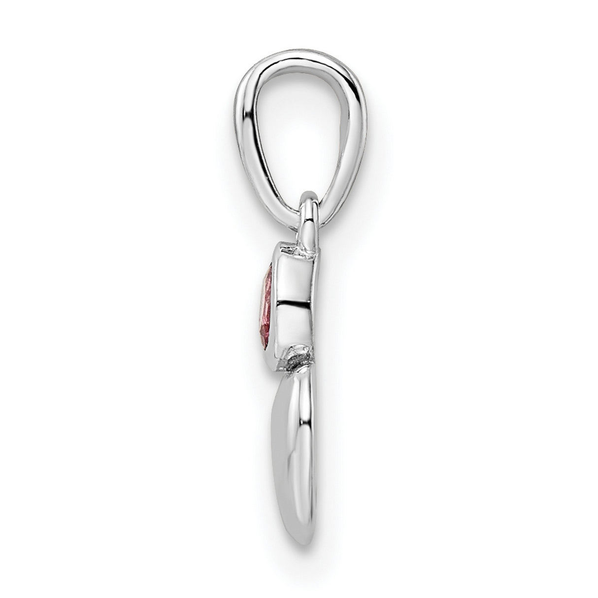Sterling Silver Heart Pendant with Pink Tourmaline, Romantic Birthstone Jewelry for Women