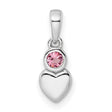 Sterling Silver Heart Pendant with Pink Tourmaline, Romantic Birthstone Jewelry for Women