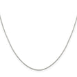 925 White Gold 0.8 mm Box Chain Necklace, Polished