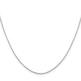 925 White Gold 0.8 mm Box Chain Necklace, Polished