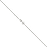 925 White Gold 0.8 mm Box Chain Necklace, Polished alternate angle