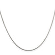 925 White Gold 1 mm Box Chain Necklace, Polished