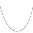 925 White Gold 1 mm Box Chain Necklace, Polished