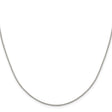 925 White Gold 1.15 mm Box Chain Necklace, Polished