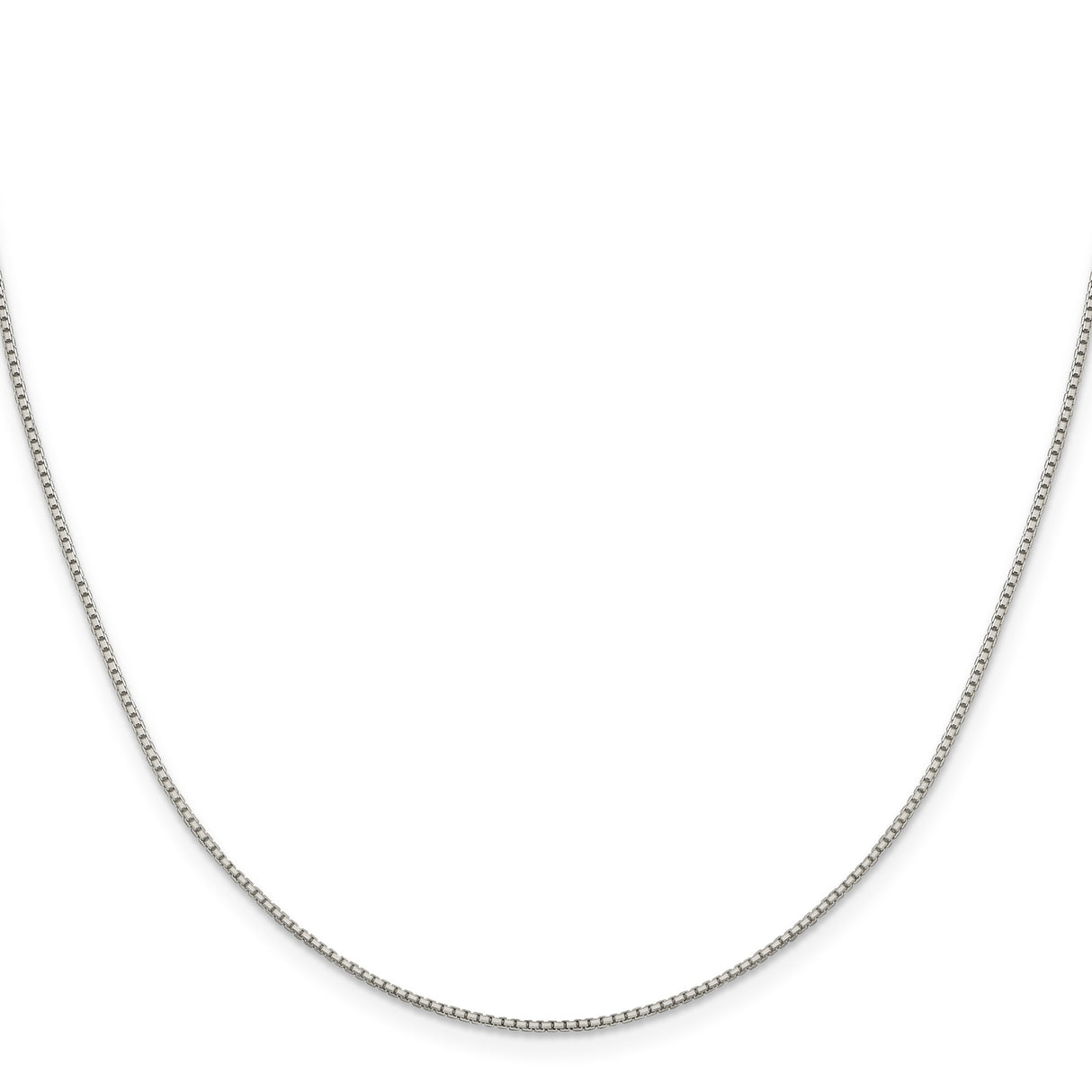 925 White Gold 1.15 mm Box Chain Necklace, Polished