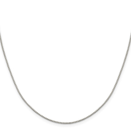 925 White Gold 1.15 mm Box Chain Necklace, Polished