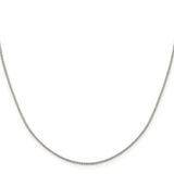 925 White Gold 1.15 mm Box Chain Necklace, Polished