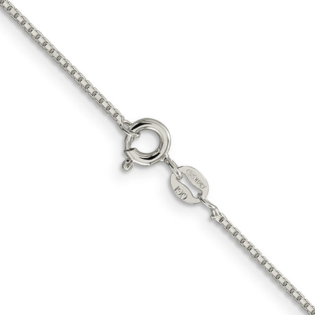 925 White Gold 1.15 mm Box Chain Necklace, Polished alternate angle