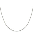 925 White Gold 1.15 mm Box Chain Necklace, Polished