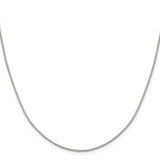 925 White Gold 1.15 mm Box Chain Necklace, Polished
