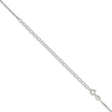 925 White Gold 1.25 mm Box Chain Necklace, Polished detail view