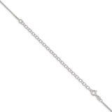 925 White Gold 1.35 mm Box Chain Necklace, Polished detail view