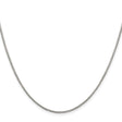 925 White Gold 1.35 mm Box Chain Necklace, Polished