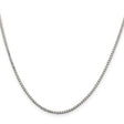 925 White Gold 1.7 mm Box Chain Necklace, Polished
