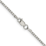 925 White Gold 1.7 mm Box Chain Necklace, Polished alternate angle