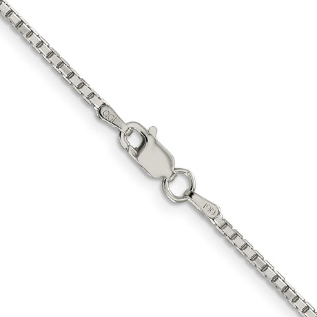 925 White Gold 1.7 mm Box Chain Necklace, Polished alternate angle