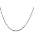 925 White Gold 1.7 mm Box Chain Necklace, Polished