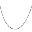 925 White Gold 1.7 mm Box Chain Necklace, Polished
