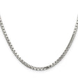 925 White Gold 2.9 mm Box Chain Necklace, Polished