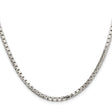 925 White Gold 2.9 mm Box Chain Necklace, Polished