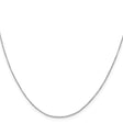 925 White Gold 0.6 mm Box Chain Necklace, Polished