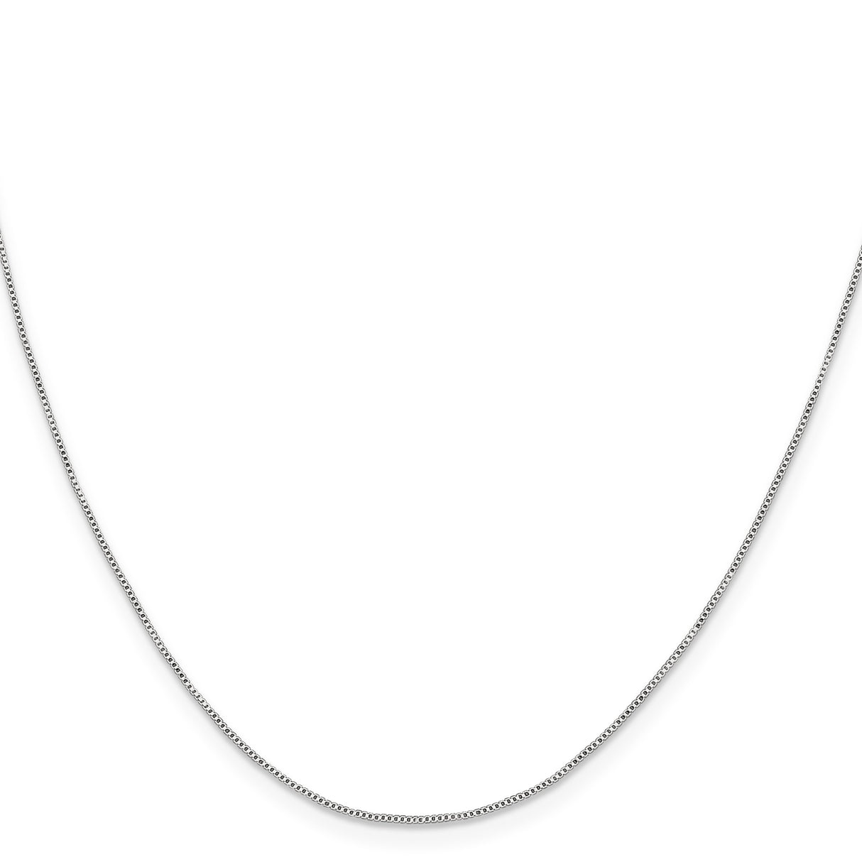 925 White Gold 0.6 mm Box Chain Necklace, Polished