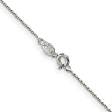 925 White Gold 0.6 mm Box Chain Necklace, Polished alternate angle