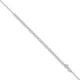 925 White Gold 0.6 mm Box Chain Necklace, Polished detail view