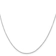 925 White Gold 0.6 mm Box Chain Necklace, Polished