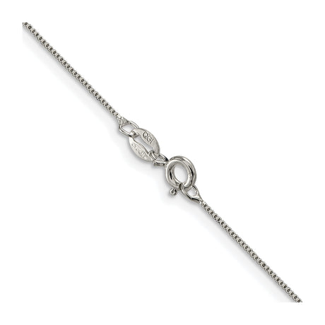 925 White Gold 0.6 mm Box Chain Necklace, Polished alternate angle