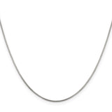 925 White Gold 0.8 mm Box Chain Necklace, Polished