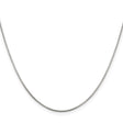 925 White Gold 0.8 mm Box Chain Necklace, Polished