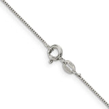925 White Gold 0.8 mm Box Chain Necklace, Polished alternate angle