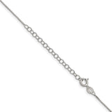 925 White Gold 0.8 mm Box Chain Necklace, Polished detail view