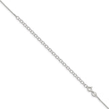 925 White Gold 0.8 mm Box Chain Necklace, Polished detail view